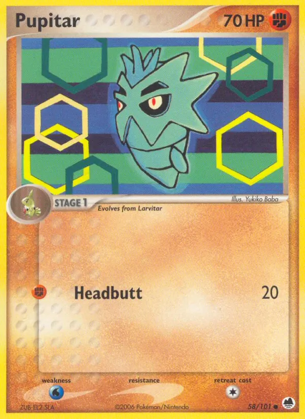 Pupitar card from Dragon Frontiers, number 58/101