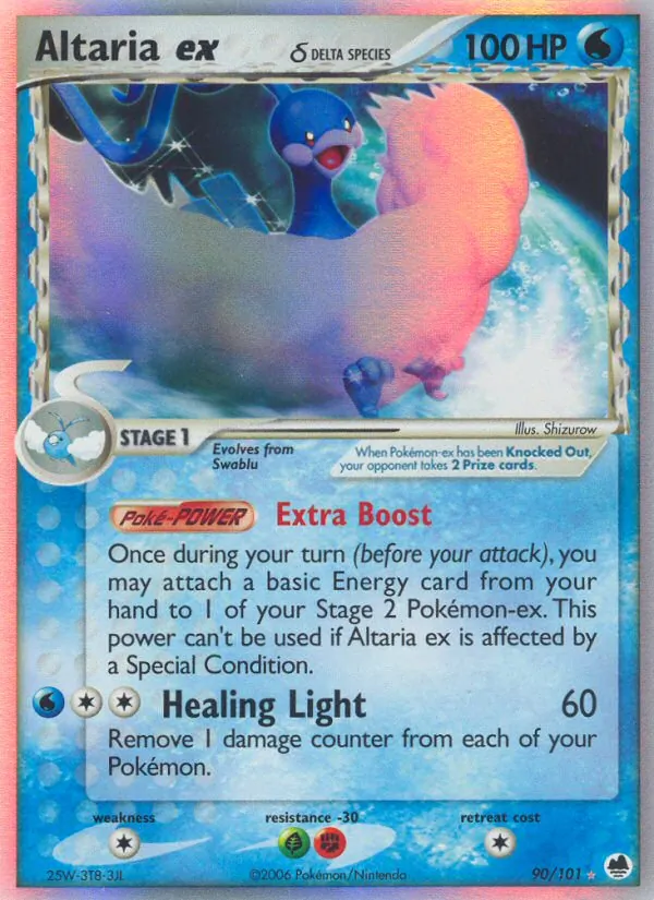 Altaria ex δ card from Dragon Frontiers, number 90/101