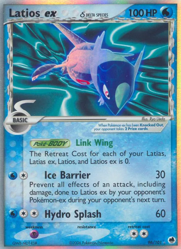 Latios ex δ card from Dragon Frontiers, number 96/101