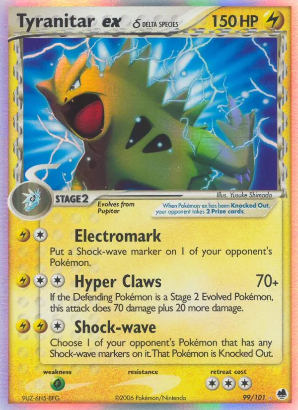 Tyranitar ex δ card from Dragon Frontiers, number 99/101