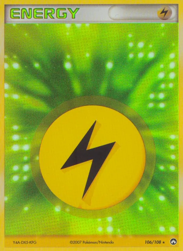 Lightning Energy card from Power Keepers, number 106/108