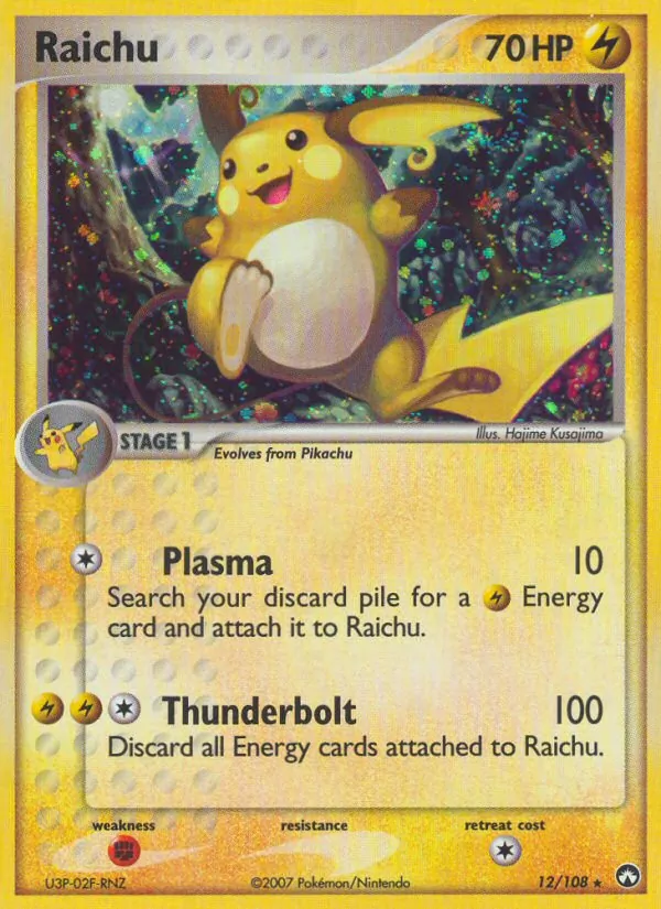 Raichu card from Power Keepers, number 12/108