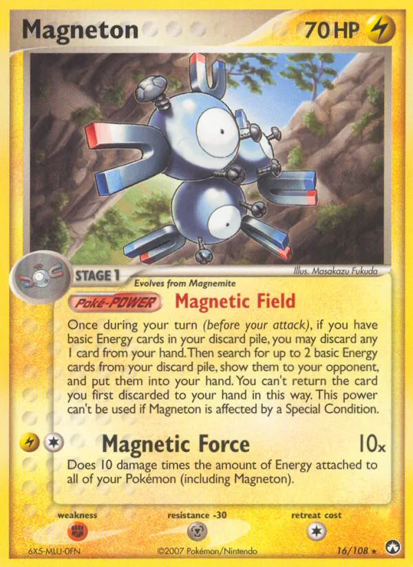 Magneton card from Power Keepers, number 16/108