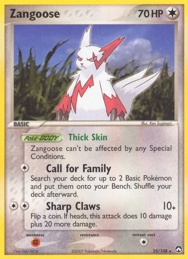 Zangoose card from Power Keepers, number 25/108