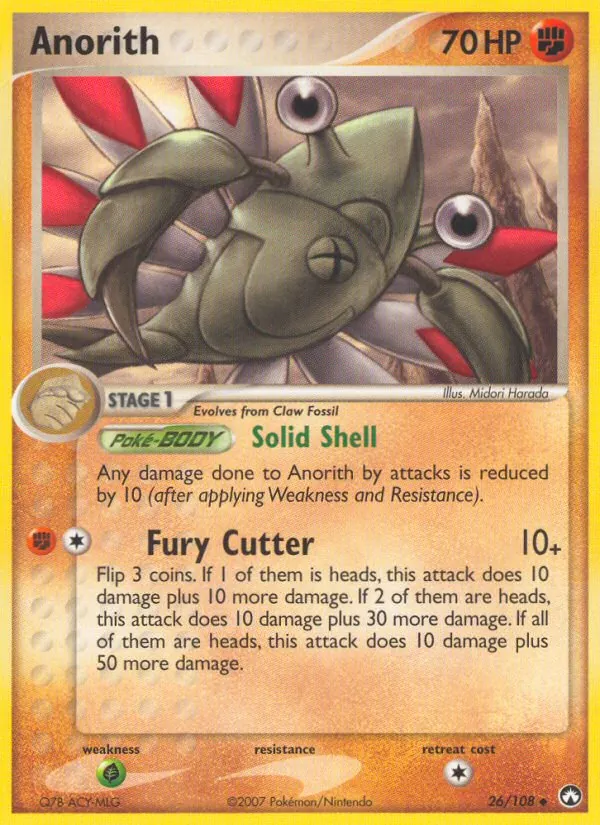 Anorith card from Power Keepers, number 26/108