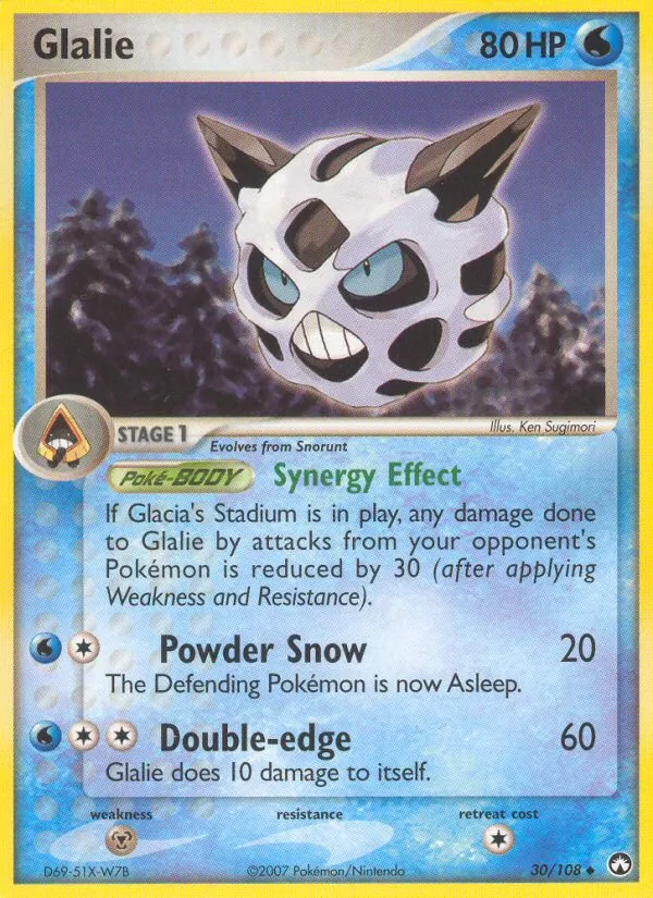 Glalie card from Power Keepers, number 30/108