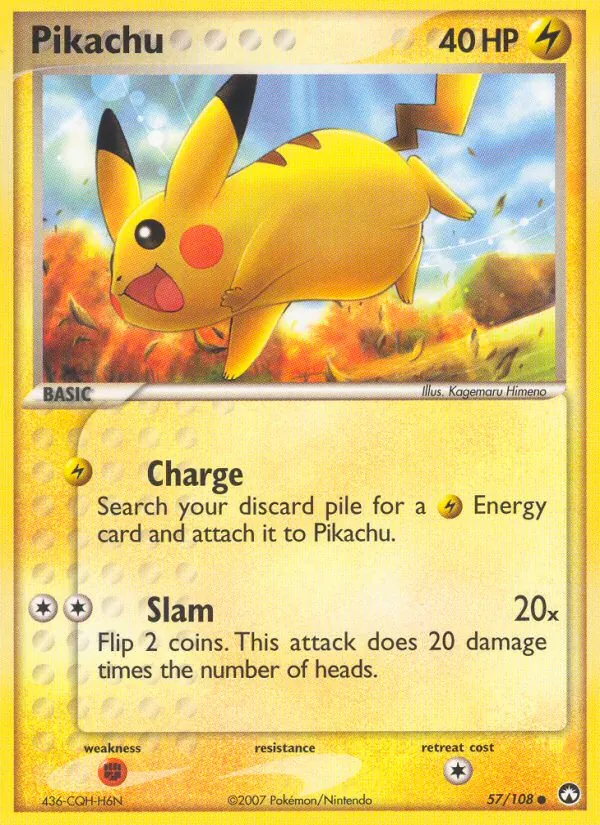 Pikachu card from Power Keepers, number 57/108
