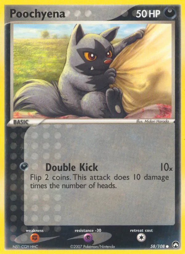 Poochyena card from Power Keepers, number 58/108