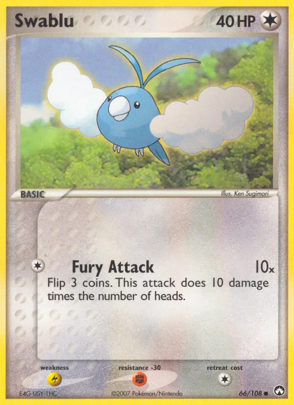 Swablu card from Power Keepers, number 66/108