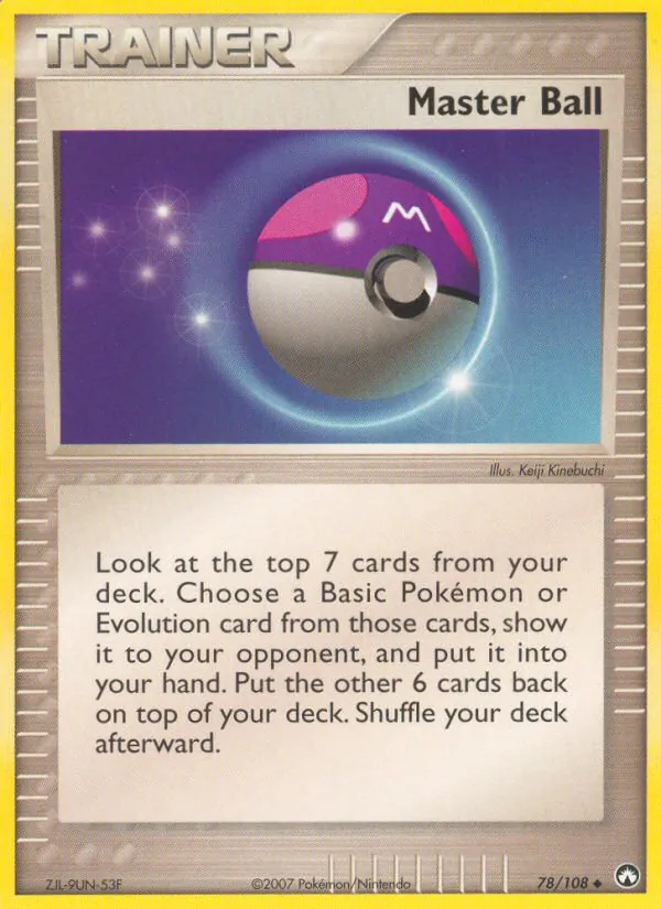 Master Ball card from Power Keepers, number 78/108