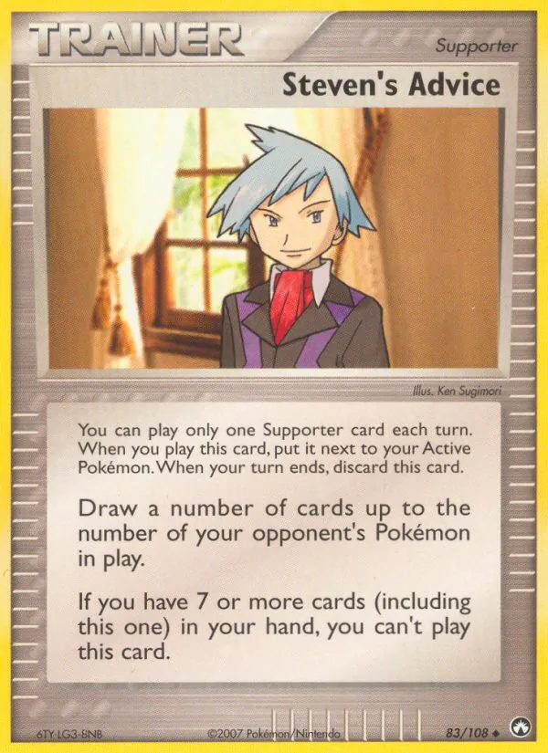 Steven's Advice card from Power Keepers, number 83/108