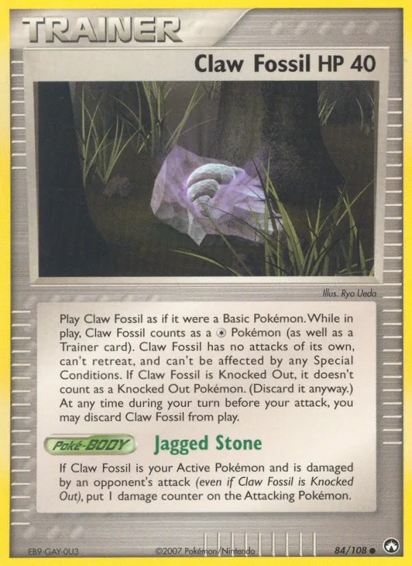 Claw Fossil card from Power Keepers, number 84/108