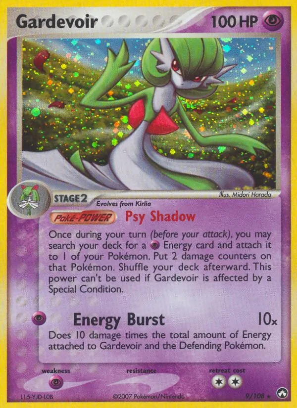 Gardevoir card from Power Keepers, number 9/108