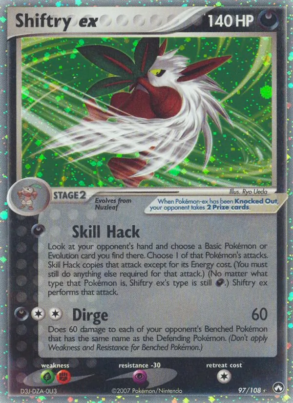 Shiftry ex card from Power Keepers, number 97/108