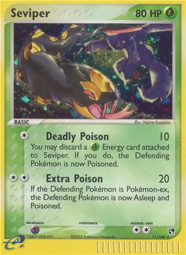 Seviper card from Sandstorm, number 11/100