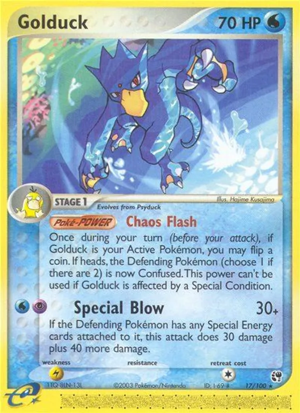 Carta Golduck de la expansión Sandstorm, número 17/100
