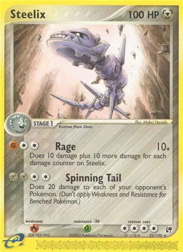 Kartu Steelix dari Sandstorm, nomor 23/100