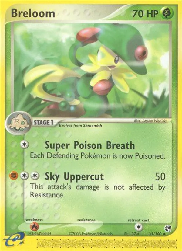 Kartu Breloom dari Sandstorm, nomor 33/100