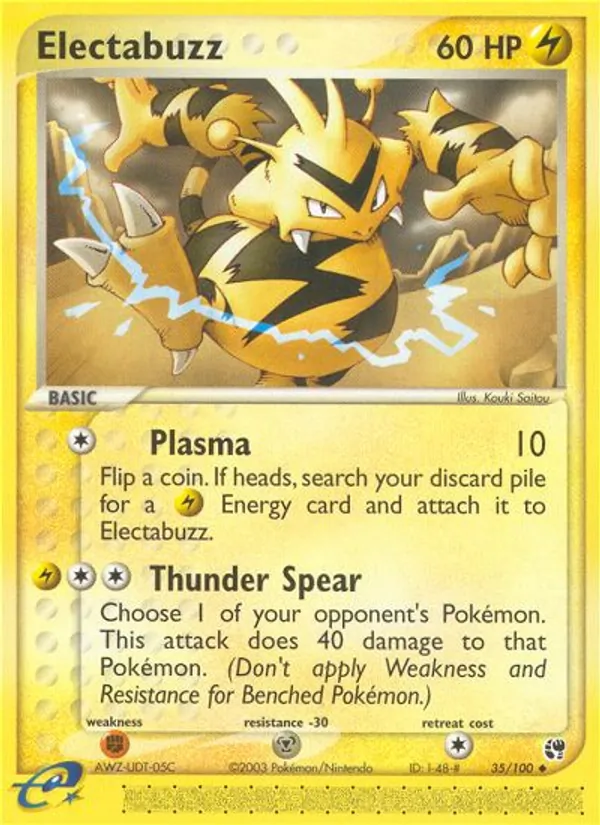 Kaart Electabuzz uit Sandstorm, nummer 35/100