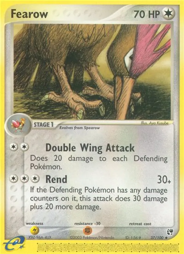 Kartu Fearow dari Sandstorm, nomor 37/100