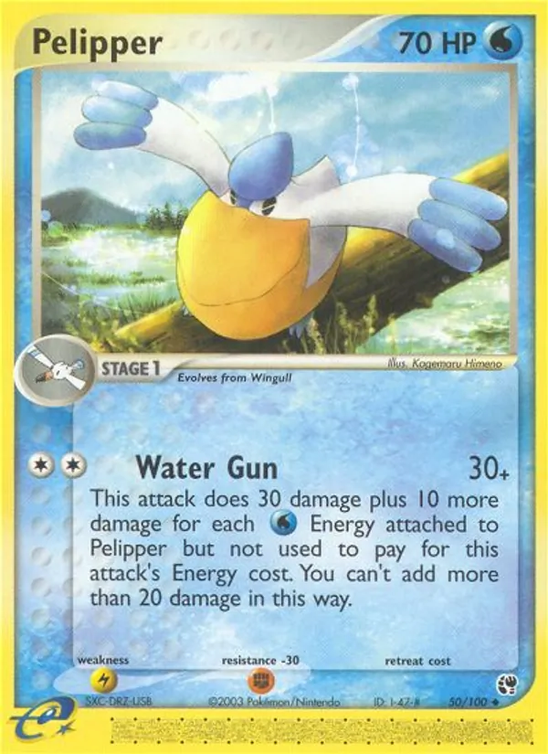 Carta Pelipper dell'espansione Sandstorm, numero 50/100