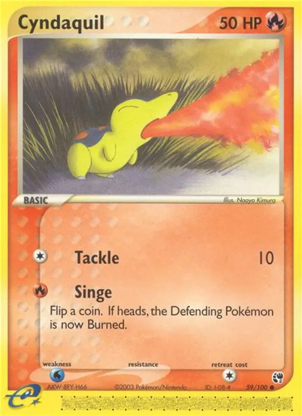 Kartu Cyndaquil dari Sandstorm, nomor 59/100
