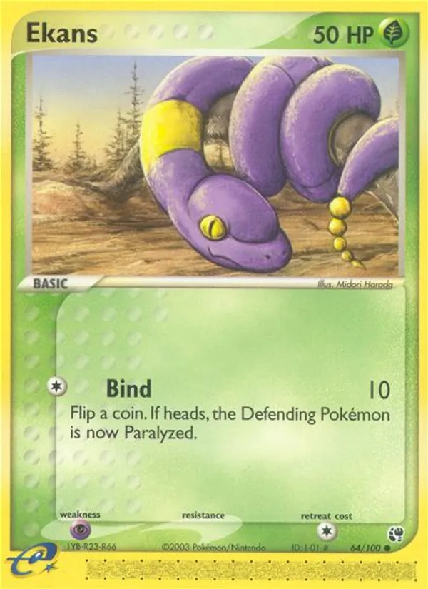 Kartu Ekans dari Sandstorm, nomor 64/100