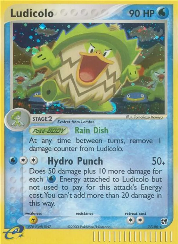 Ludicolo card from Sandstorm, number 7/100