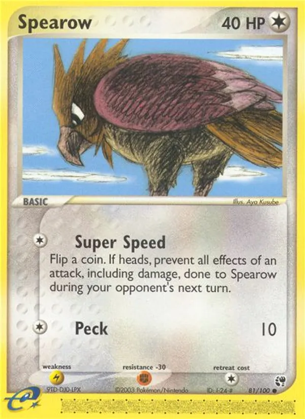 Kartu Spearow dari Sandstorm, nomor 81/100