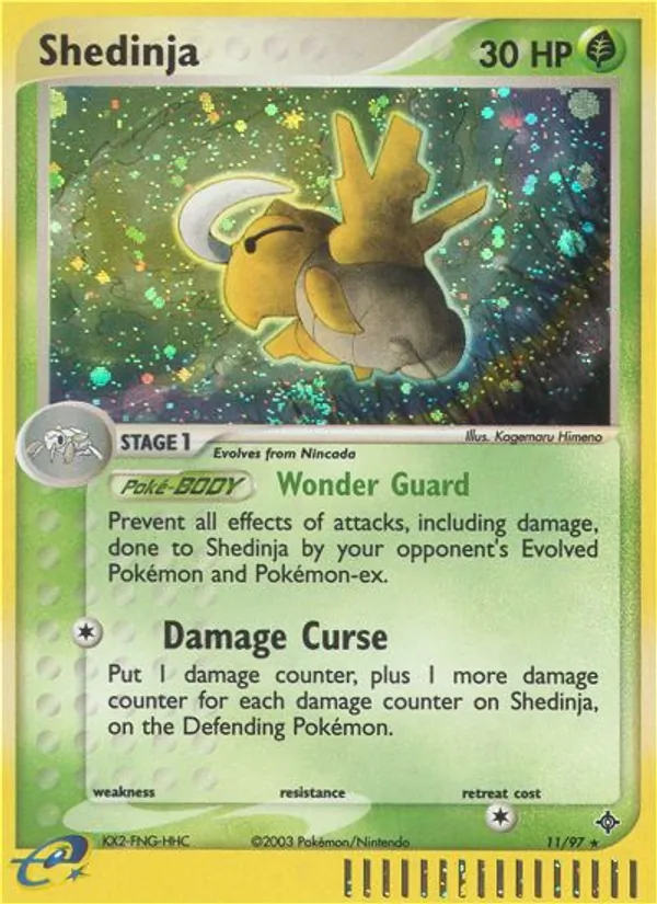 Shedinja card from Dragon, number 11/97