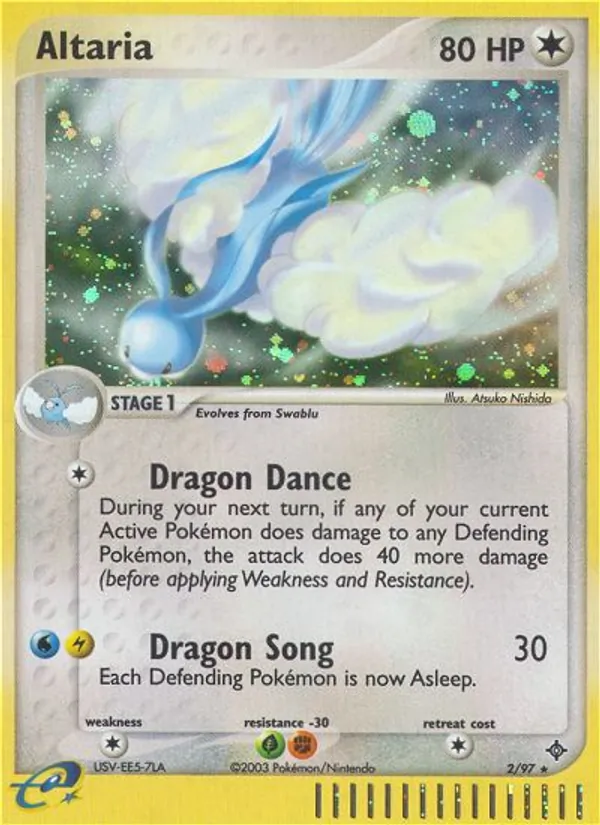 Altaria card from Dragon, number 2/97