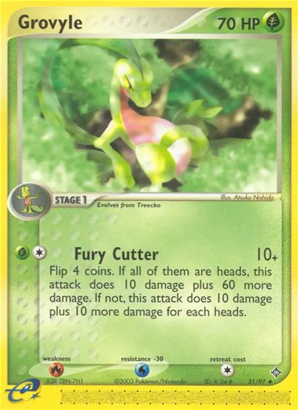 Kartu Grovyle dari Dragon, nomor 31/97