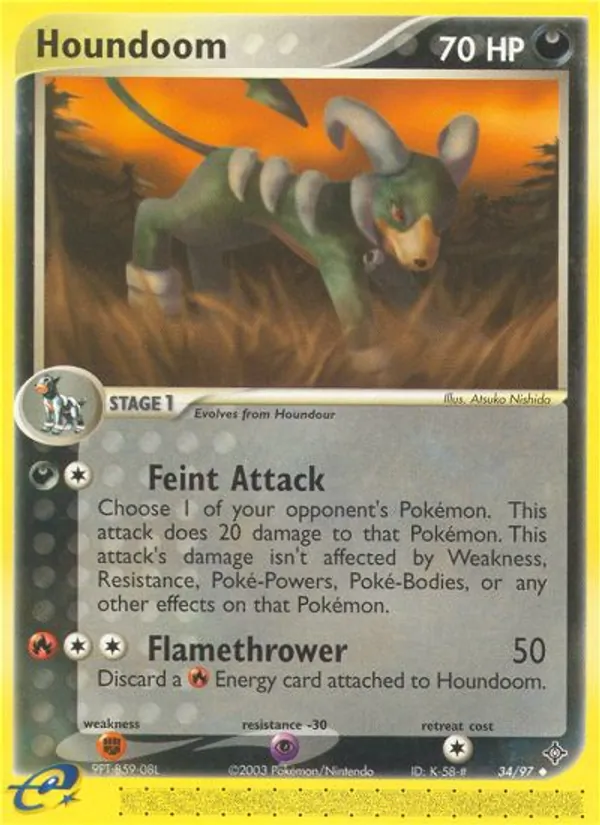 Carta Houndoom dell'espansione Dragon, numero 34/97