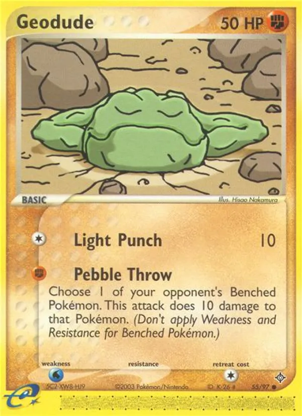 Kartu Geodude dari Dragon, nomor 55/97