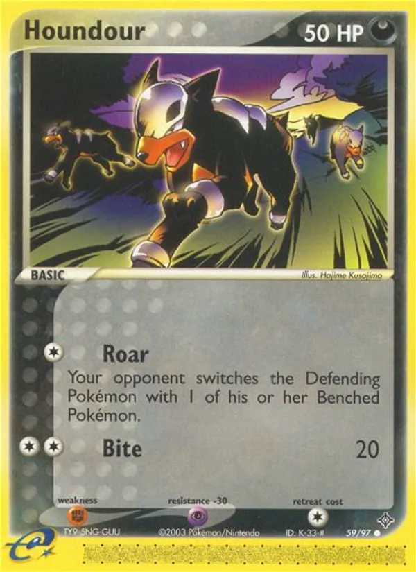 Kaart Houndour uit Dragon, nummer 59/97