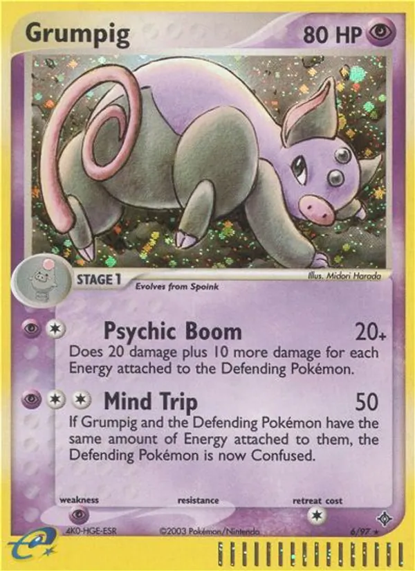 Grumpig card from Dragon, number 6/97