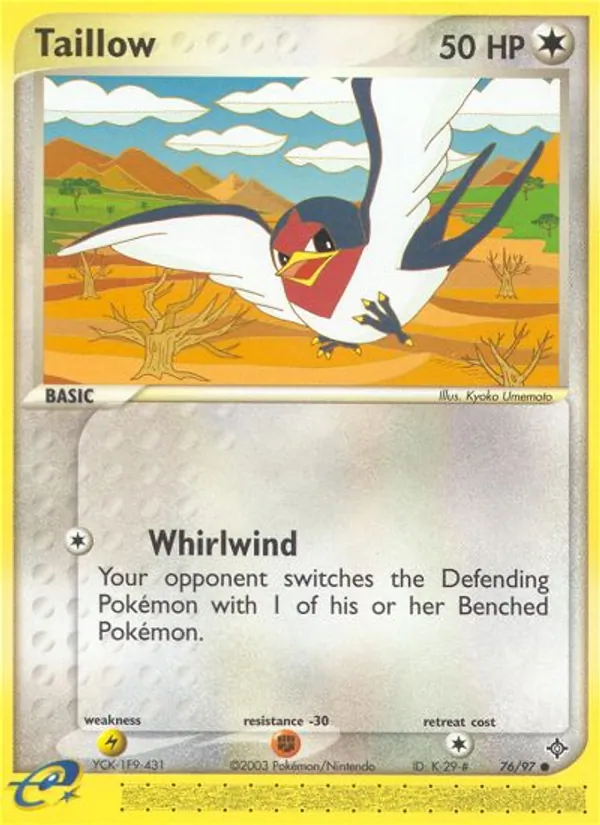 Kartu Taillow dari Dragon, nomor 76/97