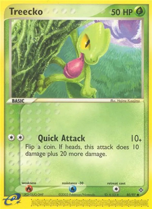 Kaart Treecko uit Dragon, nummer 80/97