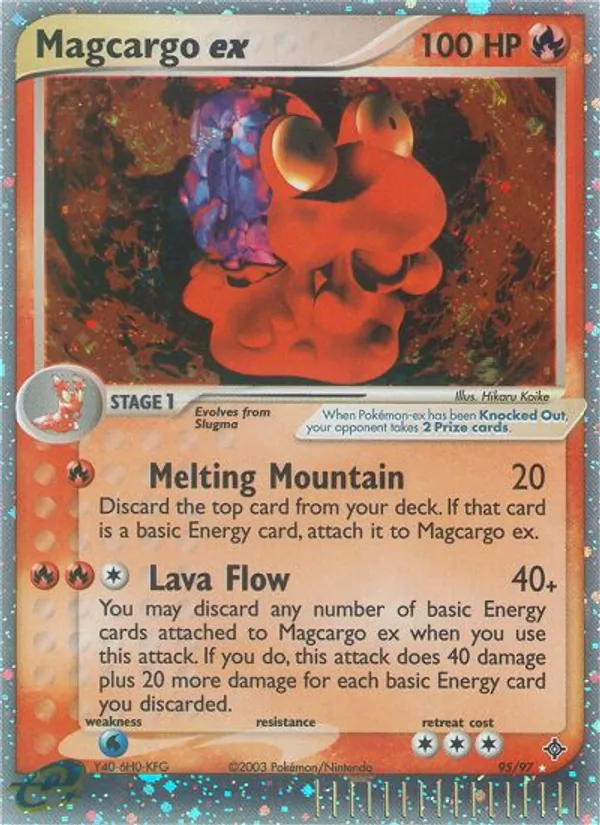 Magcargo ex card from Dragon, number 95/97