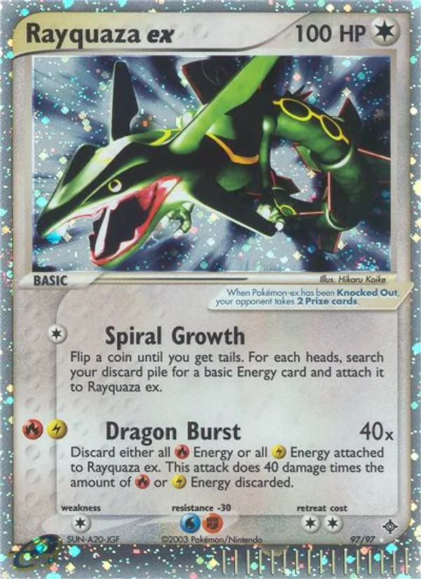 Rayquaza ex card from Dragon, number 97/97
