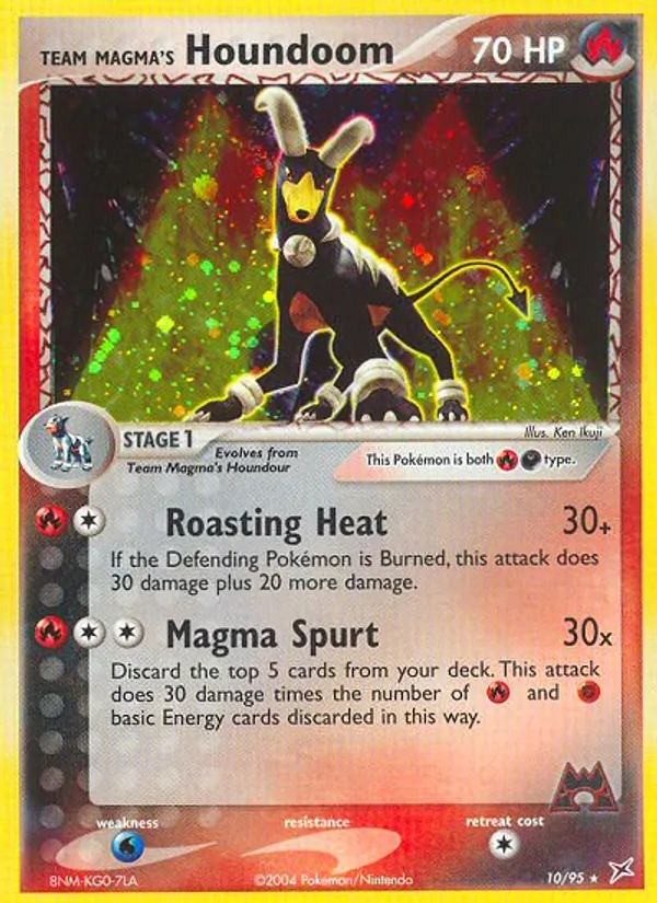 Team Magma's Houndoom card from Team Magma vs Team Aqua, number 10/95