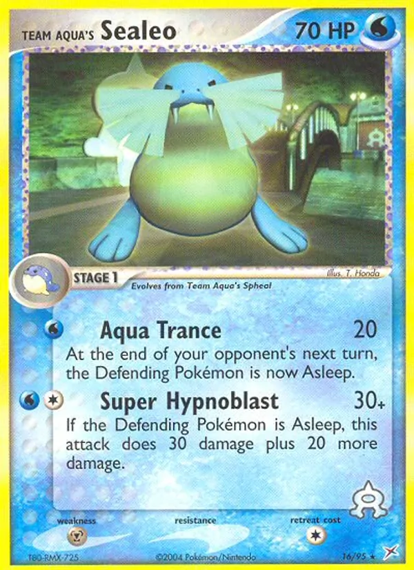 Kartu Team Aqua's Sealeo dari Team Magma vs Team Aqua, nomor 16/95