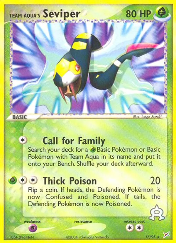 Kartu Team Aqua's Seviper dari Team Magma vs Team Aqua, nomor 17/95