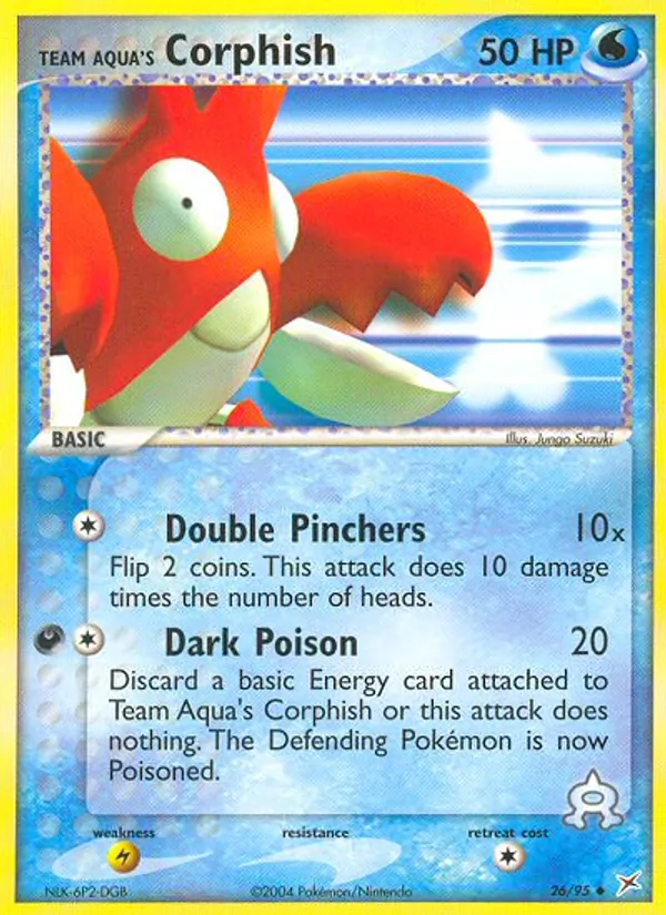 Kartu Team Aqua's Corphish dari Team Magma vs Team Aqua, nomor 26/95