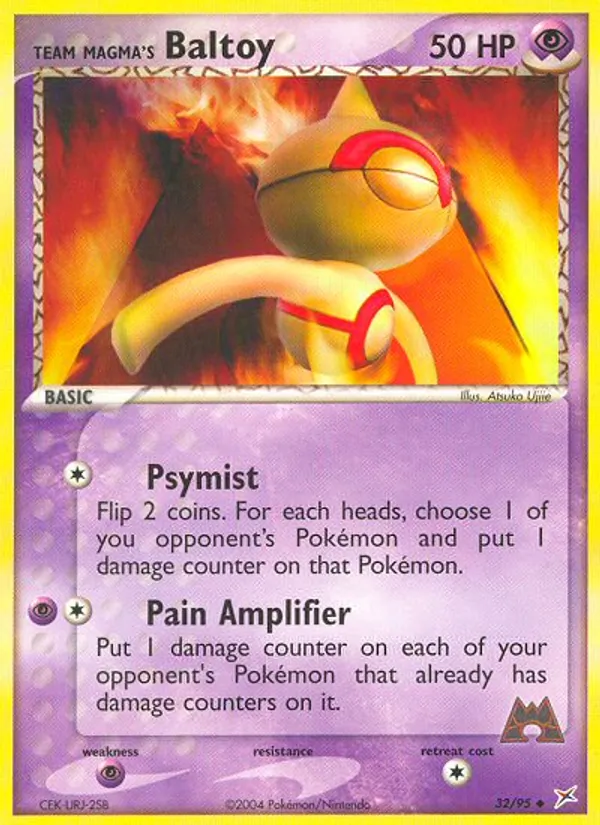 Kartu Team Magma's Baltoy dari Team Magma vs Team Aqua, nomor 32/95