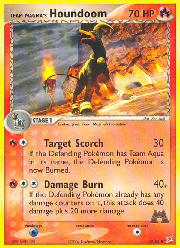 Kartu Team Magma's Houndoom dari Team Magma vs Team Aqua, nomor 34/95