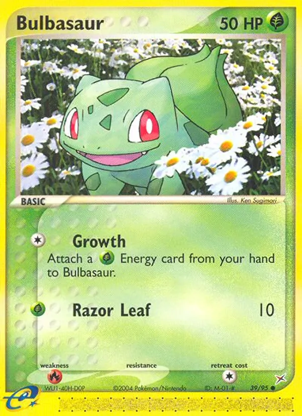 Bulbasaur card from Team Magma vs Team Aqua, number 39/95