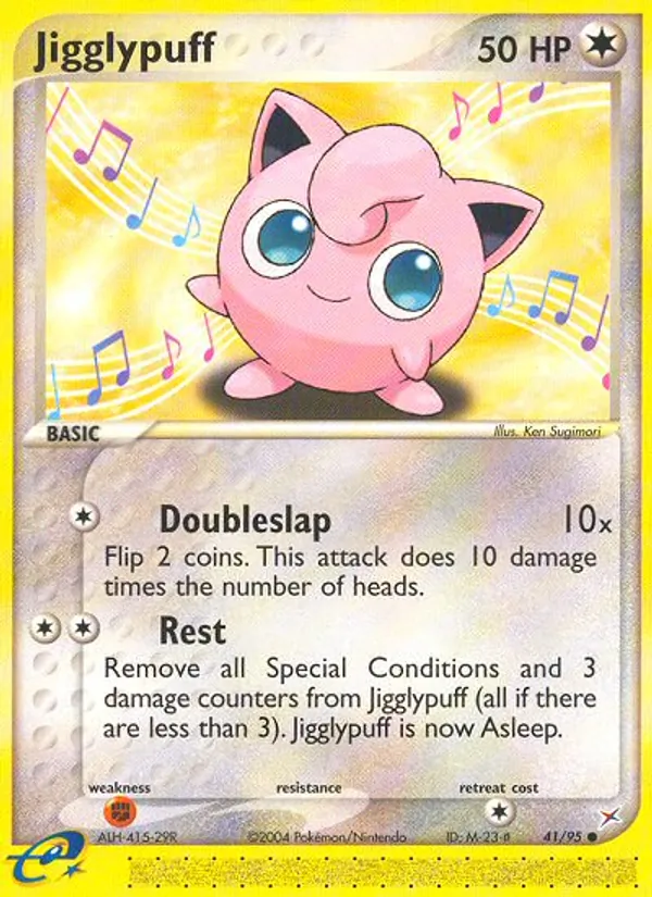 Carta Jigglypuff de la expansión Team Magma vs Team Aqua, número 41/95