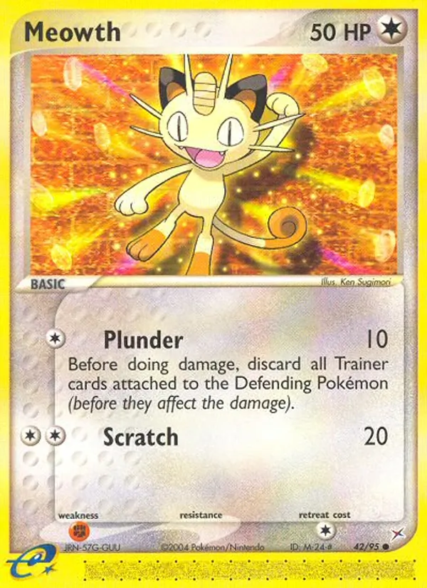 Kartu Meowth dari Team Magma vs Team Aqua, nomor 42/95