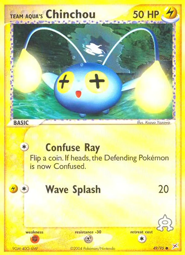 Kartu Team Aqua's Chinchou dari Team Magma vs Team Aqua, nomor 49/95